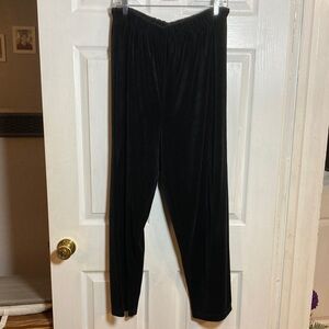 Sag Harbor XL Extra Large Black Wide Leg Pants Black Trousers